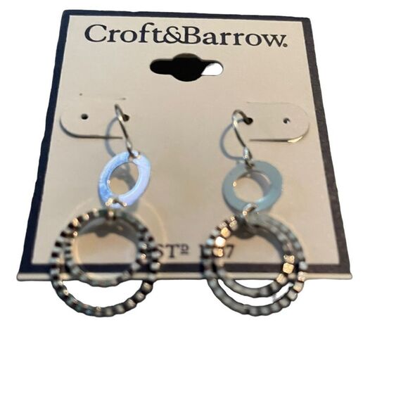 NEW croft & barrow Triple Circle Dangle Earrings - Picture 4 of 6
